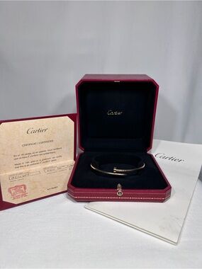 Cartier 18K Gold Juste Un Clou Bracelet size 19 Papers and Box included